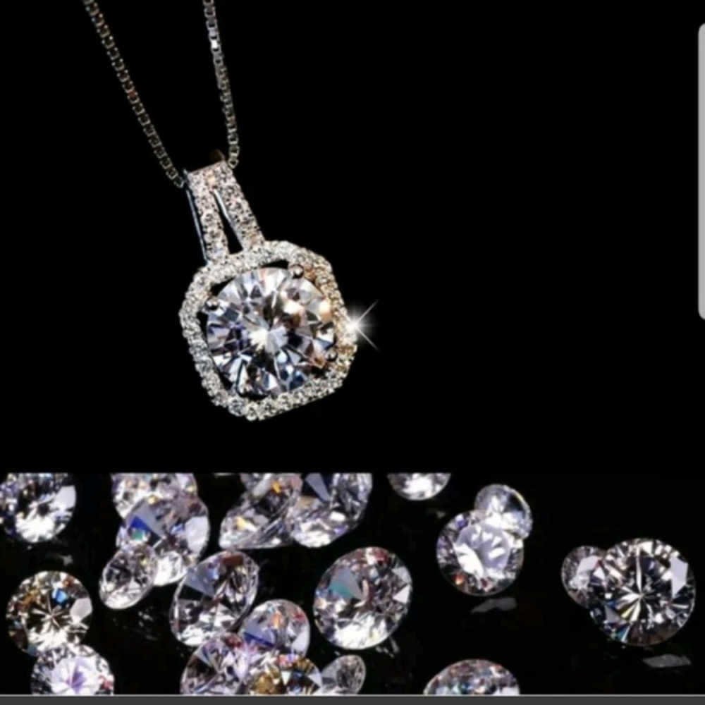 New Crystal charm pendant chain choker necklace - Picture 3 of 3
